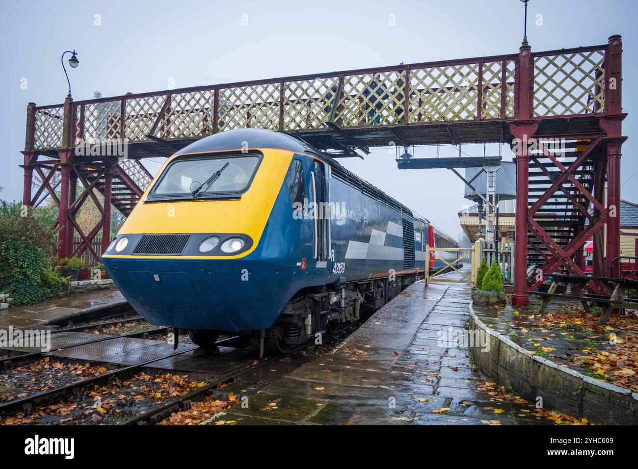 Midland Mainline HST train diesel nommé Rio Warrior à la station Ramsbottom sur l'East Lancashire Railway. Banque D'Images
