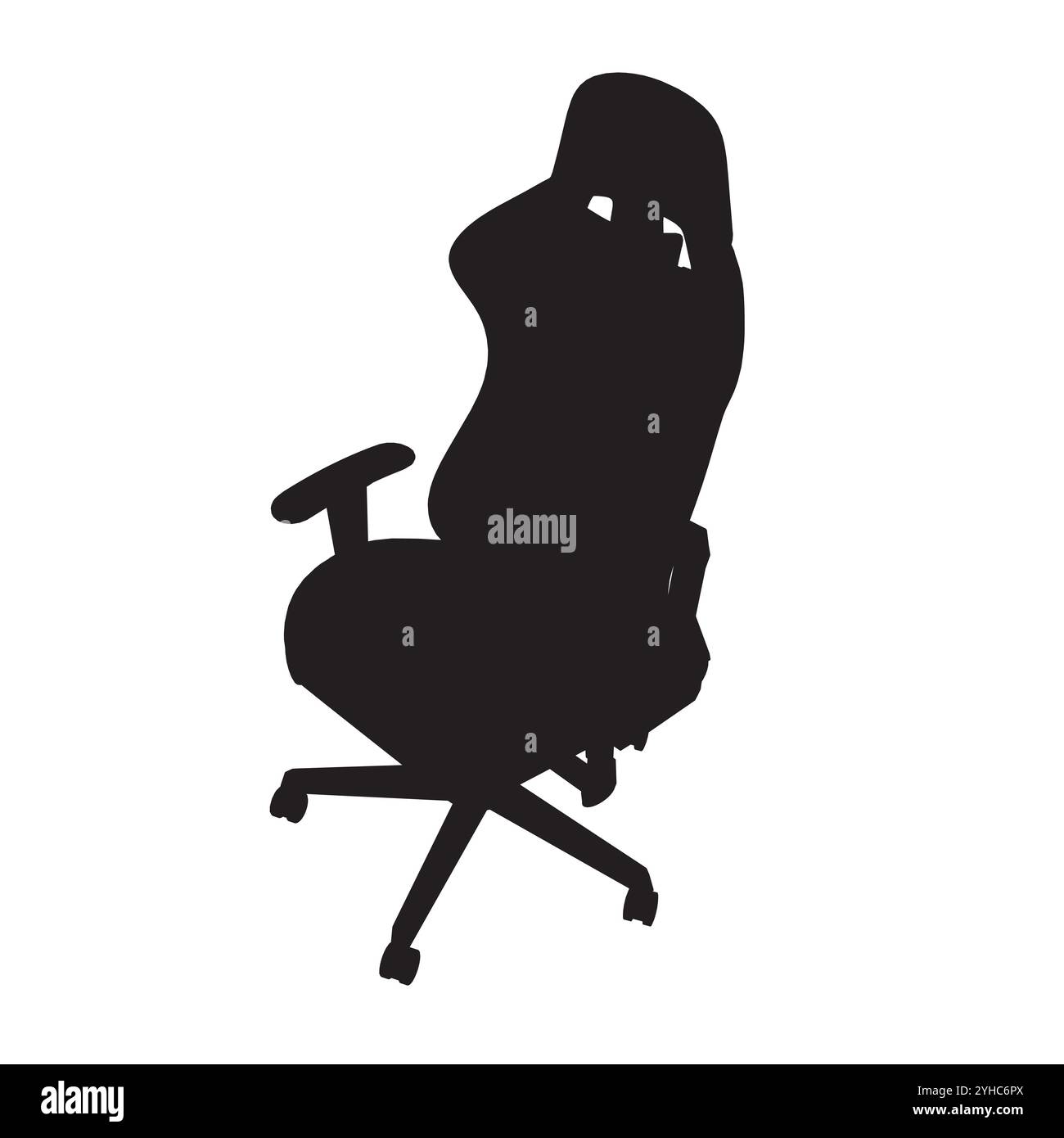 Silhouette de chaise de jeu. Équipement eSports. Fauteuil. Illustrations isolées vectorielles. Vue isométrique Illustration de Vecteur