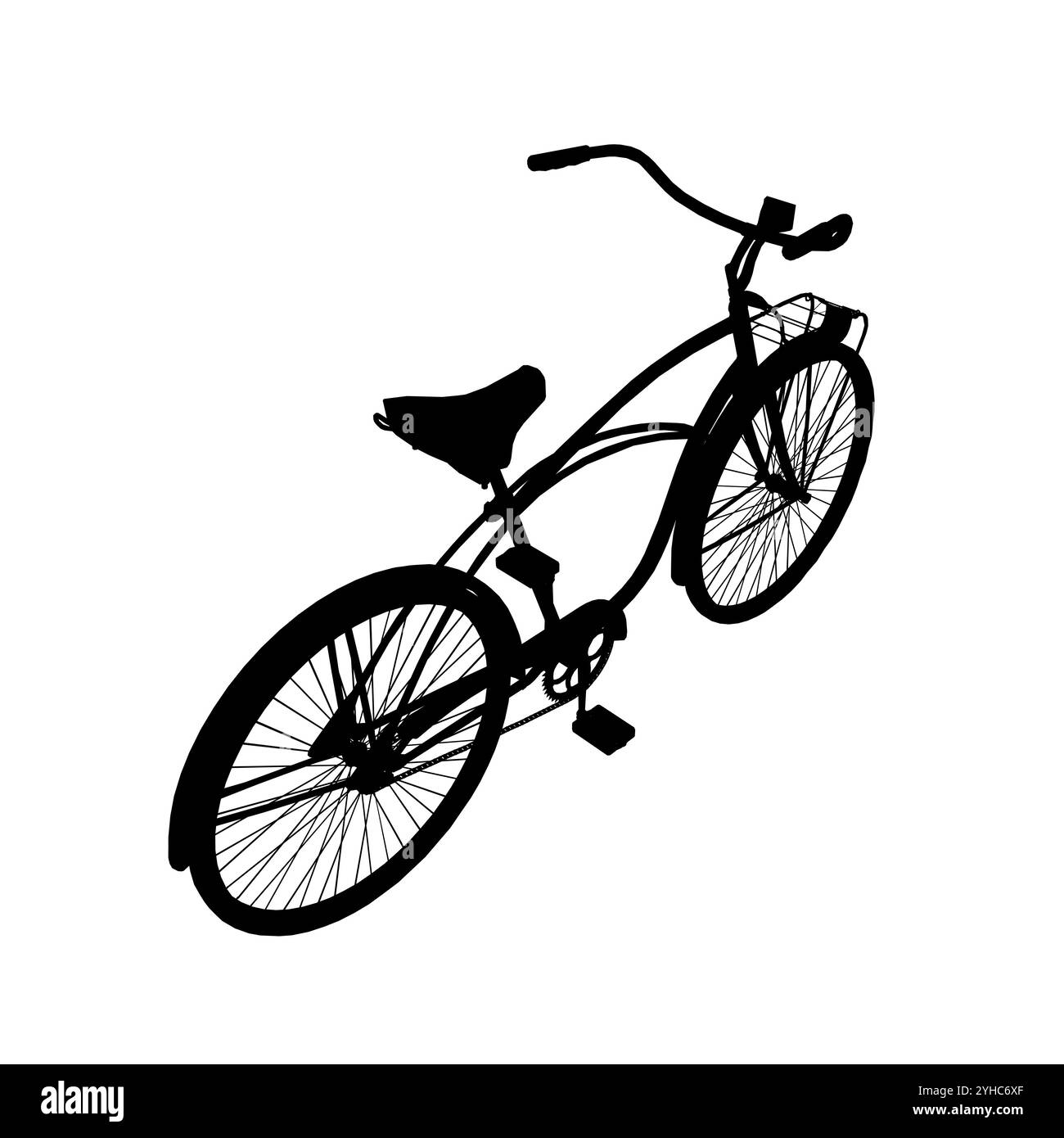 Silhouette Vintage vélo. Illustration vectorielle dans un style plat. Vue isométrique Illustration de Vecteur