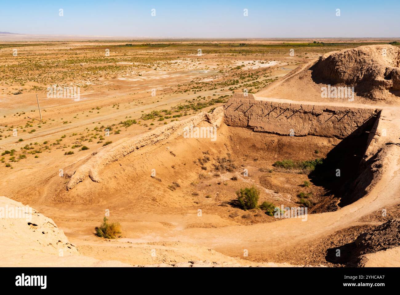 Toprak-Kala ou « ville de la Terre ». Toprak-Kala ruines de l'ancienne colonie et forteresse est un monument exceptionnel de la culture de Khorezm dans le 1-6ème centur Banque D'Images