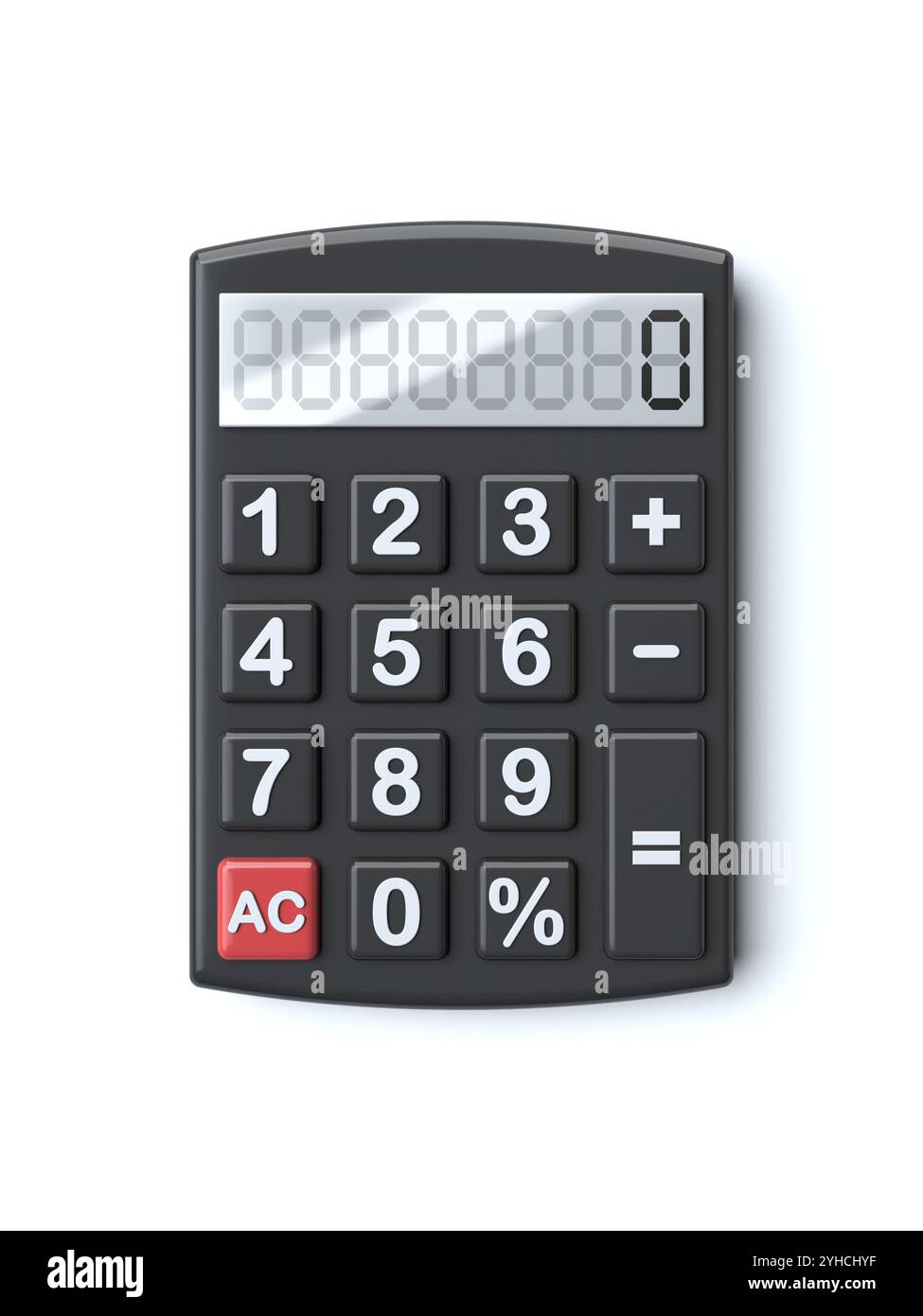 Calculatrice simple illustration de rendu 3D isolée sur fond blanc Banque D'Images