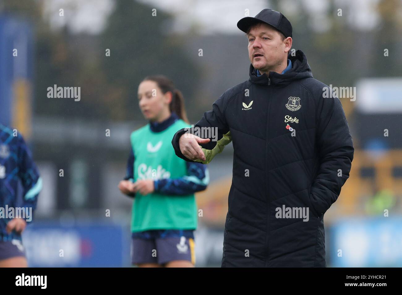 Londres, Royaume-Uni. 10 novembre 2024. Brian Sørensen lors de Crystal Palace vs Everton en Super League féminine. Banque D'Images