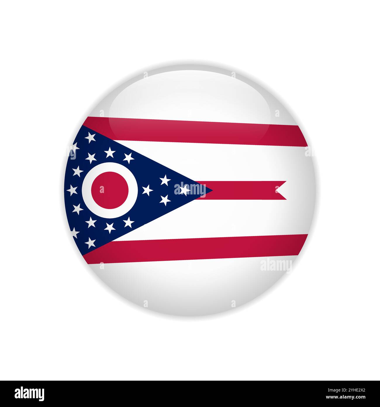 Bouton drapeau Ohio Illustration de Vecteur