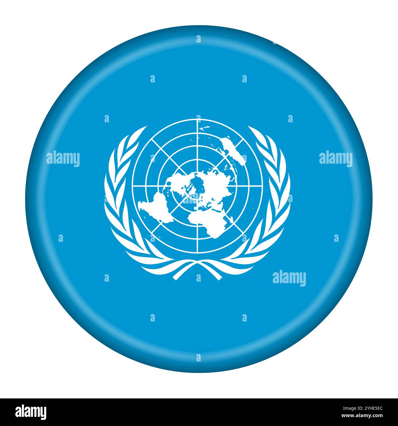 Un bouton de drapeau des Nations Unies Banque D'Images