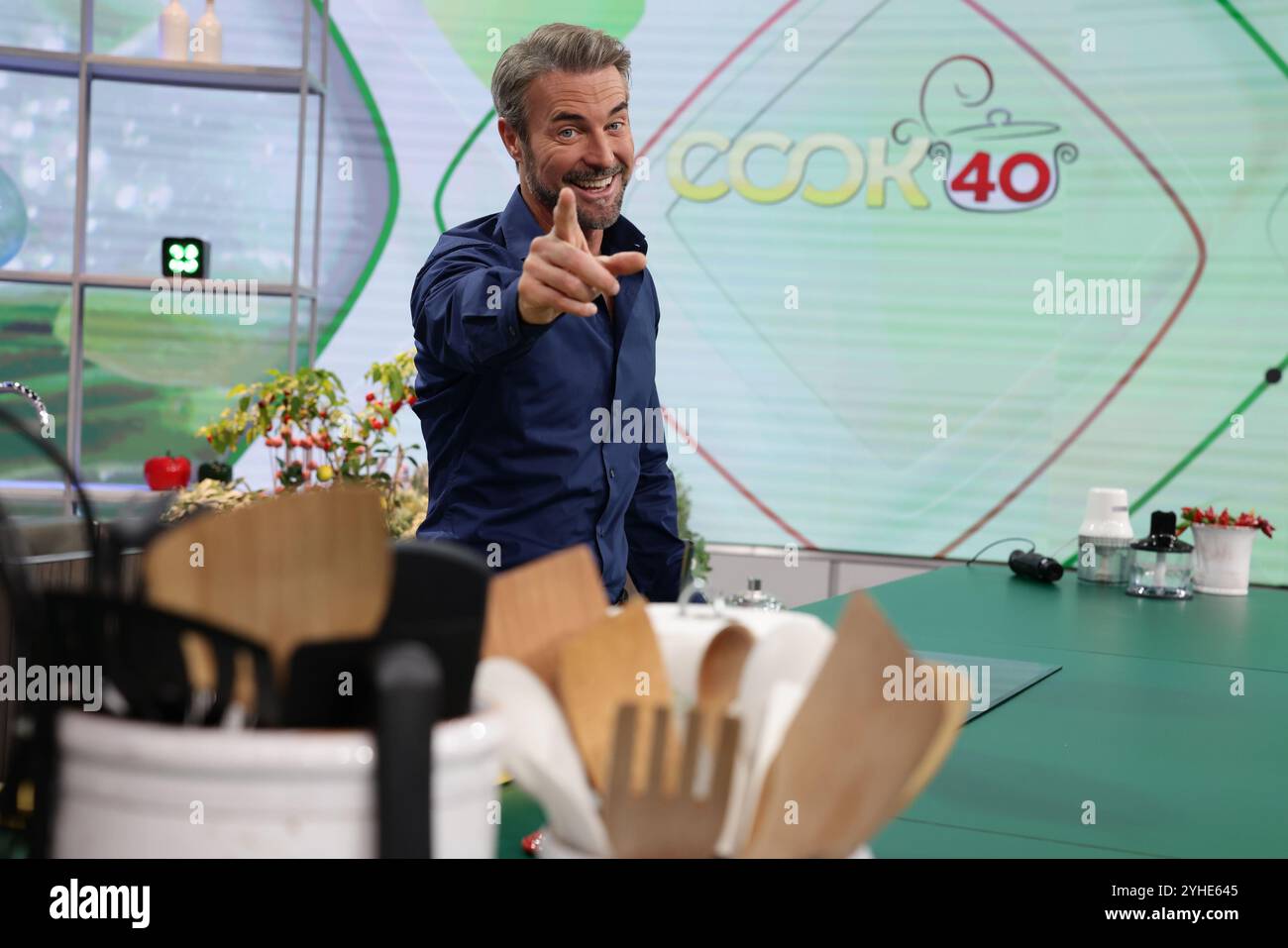 Napoli, Italie. 11 novembre 2024. Napoli 11 novembre 2024, studi televisivi Rai programma Cook40 condotto da Flavio Montrucchio. (Photo de Alessandro Garofalo/Lapresse) crédit : LaPresse/Alamy Live News Banque D'Images