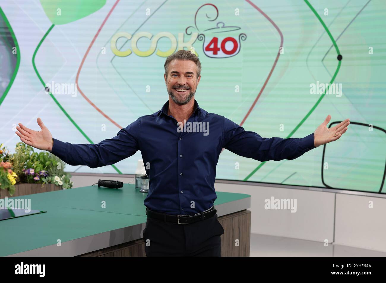 Napoli, Italie. 11 novembre 2024. Napoli 11 novembre 2024, studi televisivi Rai programma Cook40 condotto da Flavio Montrucchio. (Photo de Alessandro Garofalo/Lapresse) crédit : LaPresse/Alamy Live News Banque D'Images