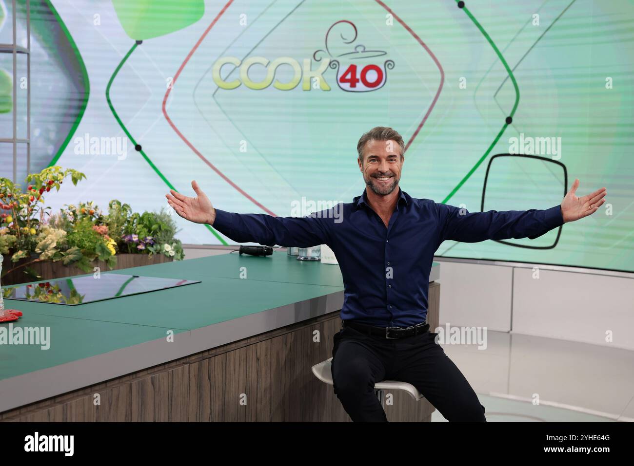 Napoli, Italie. 11 novembre 2024. Napoli 11 novembre 2024, studi televisivi Rai programma Cook40 condotto da Flavio Montrucchio. (Photo de Alessandro Garofalo/Lapresse) crédit : LaPresse/Alamy Live News Banque D'Images