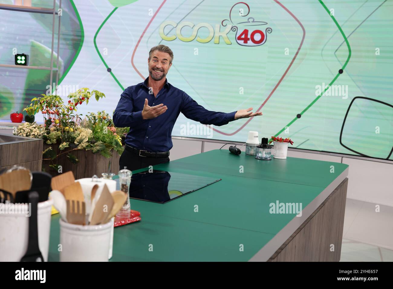 Napoli, Italie. 11 novembre 2024. Napoli 11 novembre 2024, studi televisivi Rai programma Cook40 condotto da Flavio Montrucchio. (Photo de Alessandro Garofalo/Lapresse) crédit : LaPresse/Alamy Live News Banque D'Images