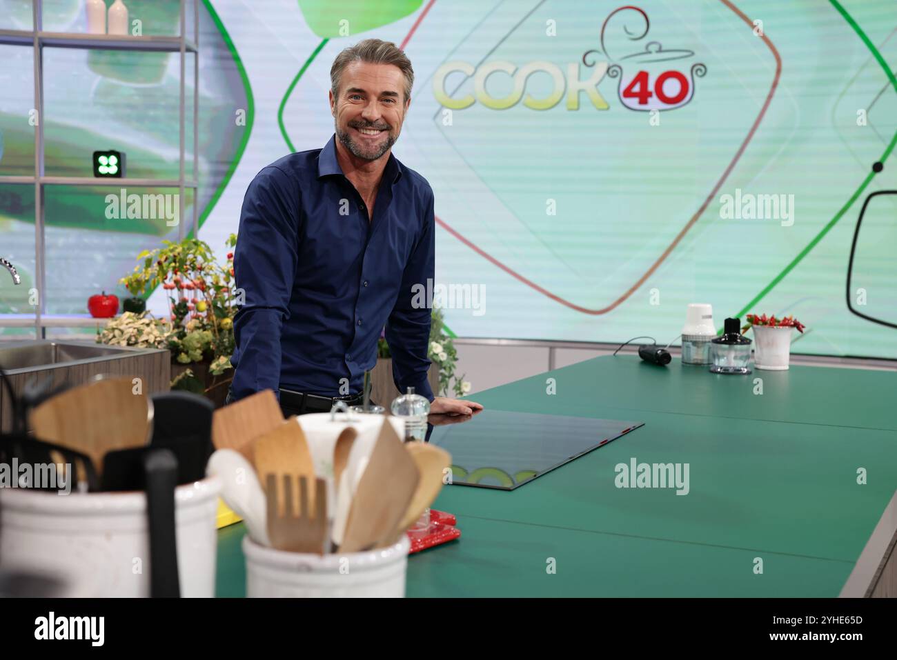 Napoli, Italie. 11 novembre 2024. Napoli 11 novembre 2024, studi televisivi Rai programma Cook40 condotto da Flavio Montrucchio. (Photo de Alessandro Garofalo/Lapresse) crédit : LaPresse/Alamy Live News Banque D'Images