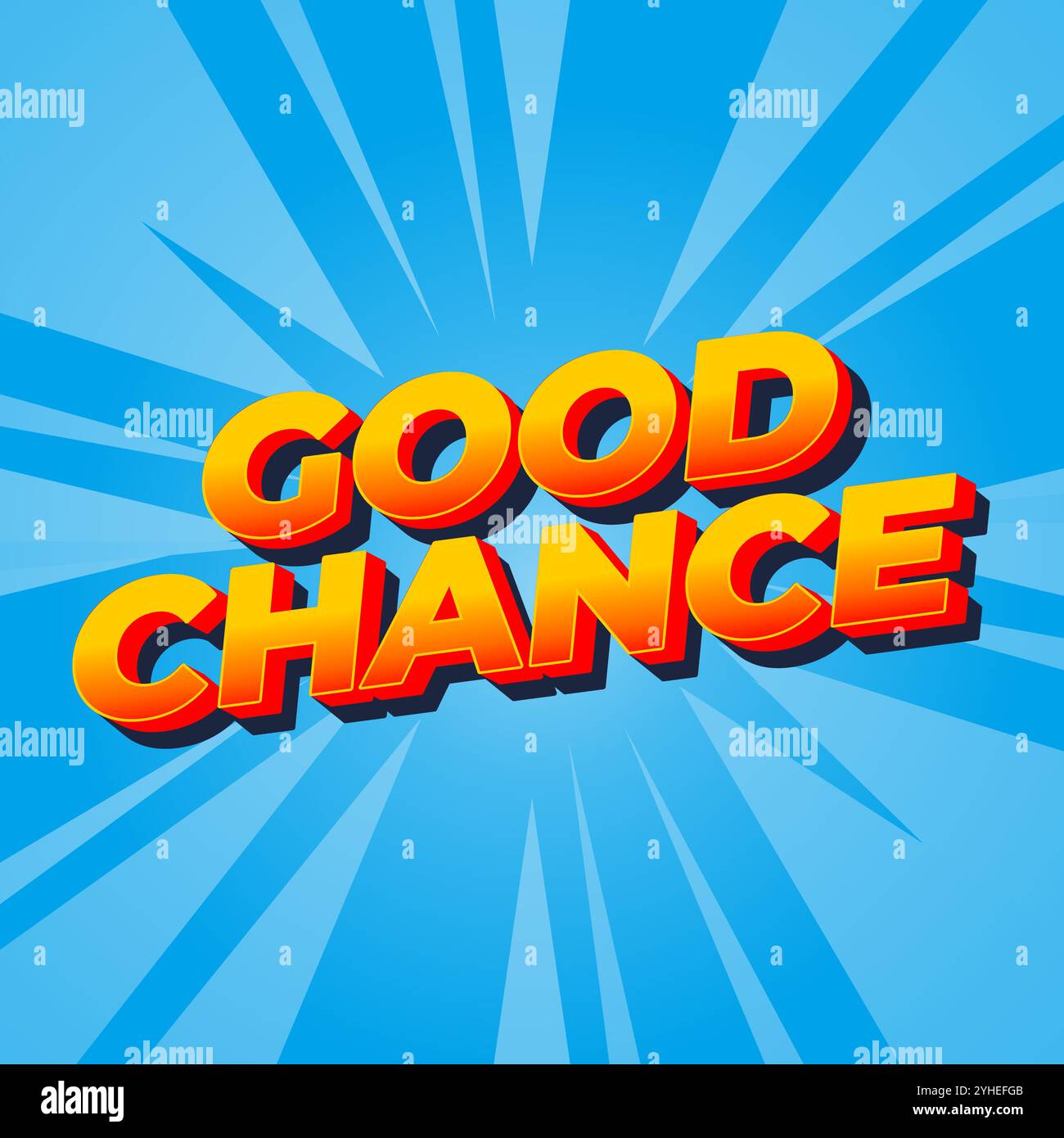 Conception d'effet de texte Good chance pour les publicités de médias sociaux Illustration de Vecteur
