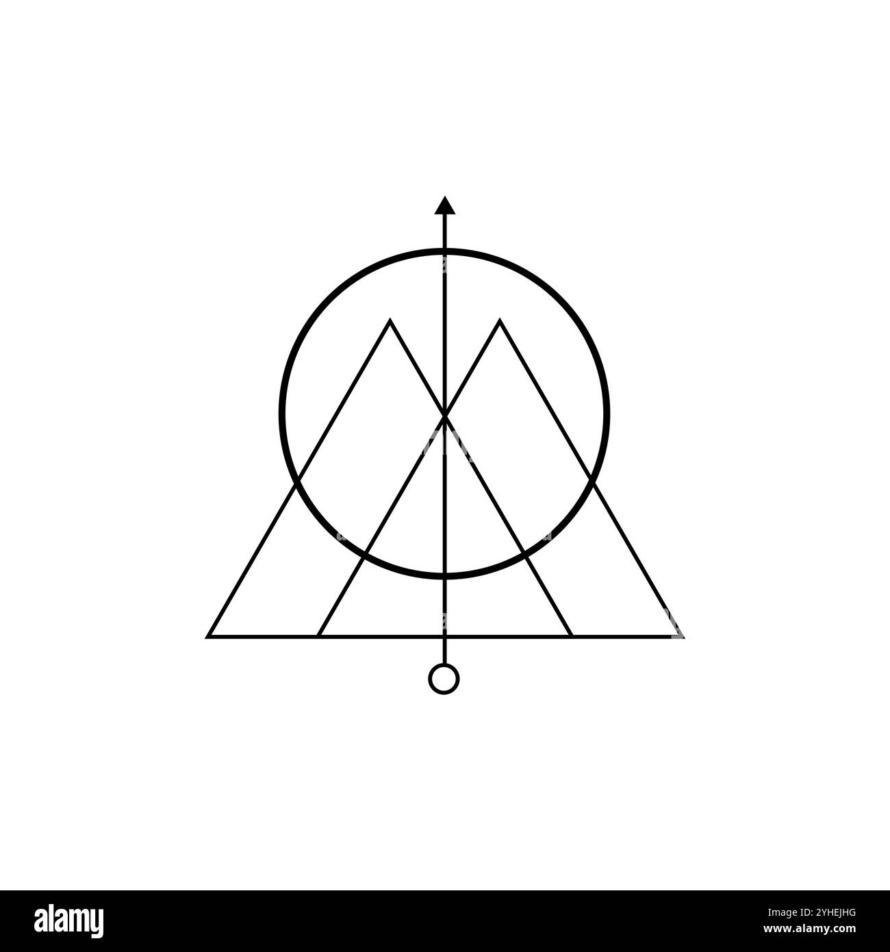 Triangle noir à géométrie maçonnique et sacrée. Illustration de Vecteur