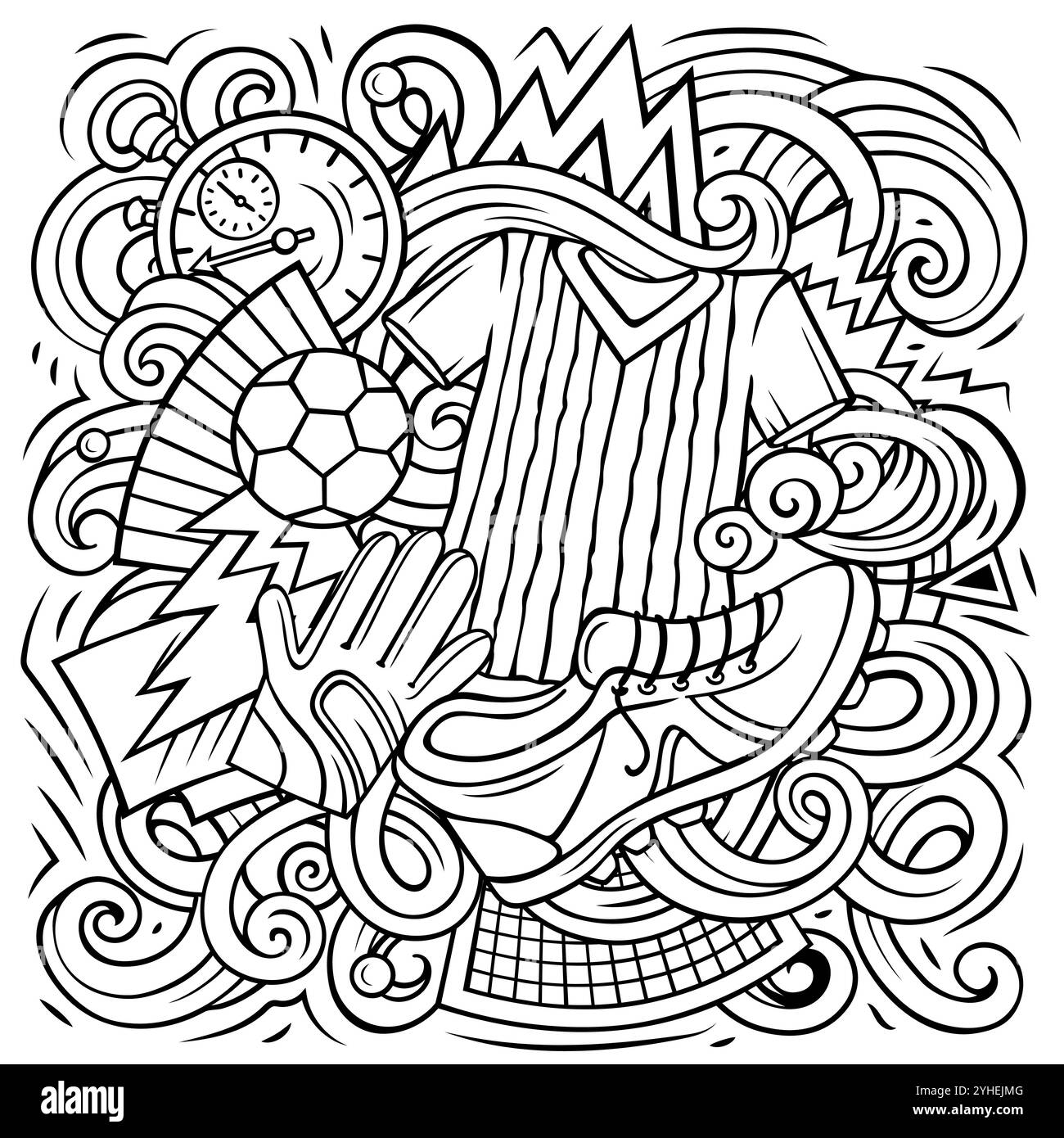 Dessin animé vectoriel de dessins de football Illustration de Vecteur