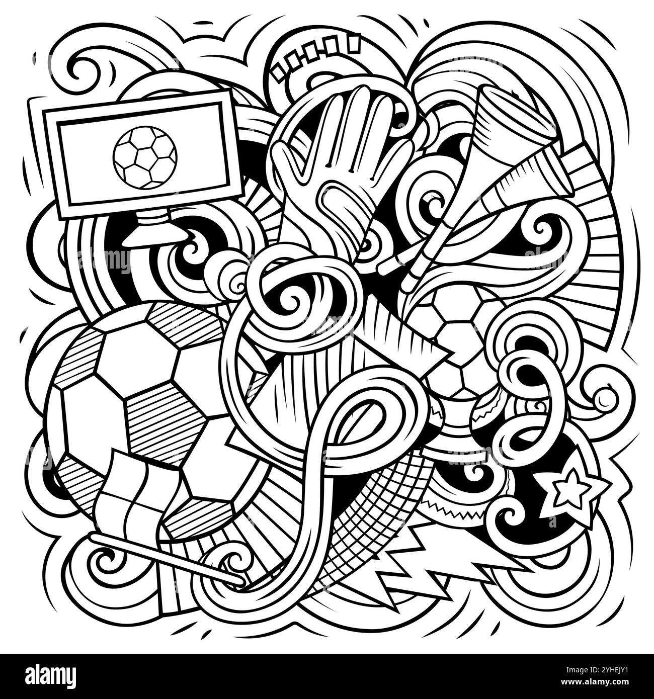 Dessin animé vectoriel de dessins de football Illustration de Vecteur