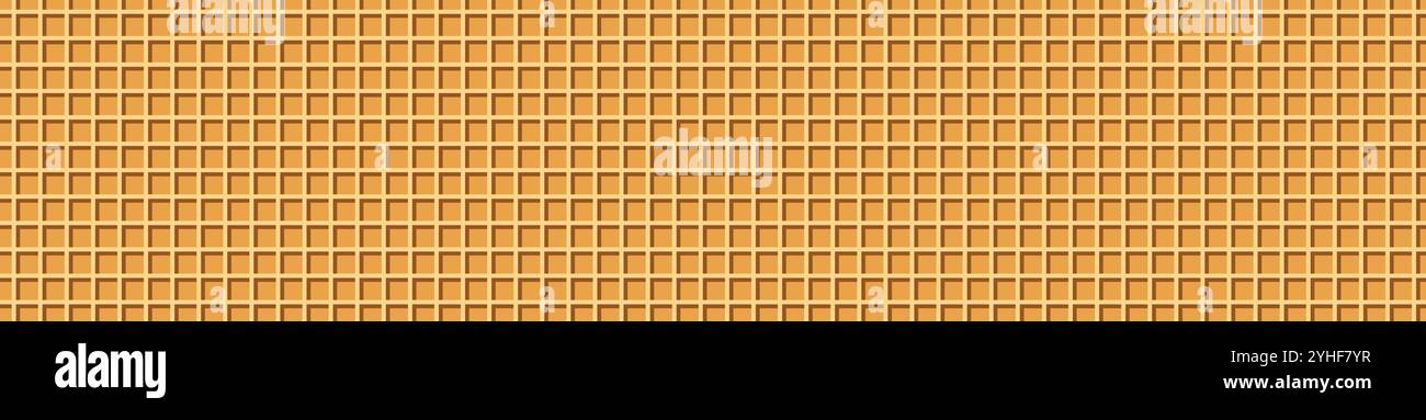 Texture de cône gaufré avec fond de crème glacée et gaufrette. Illustration vectorielle plate isolée sur fond blanc. Illustration de Vecteur