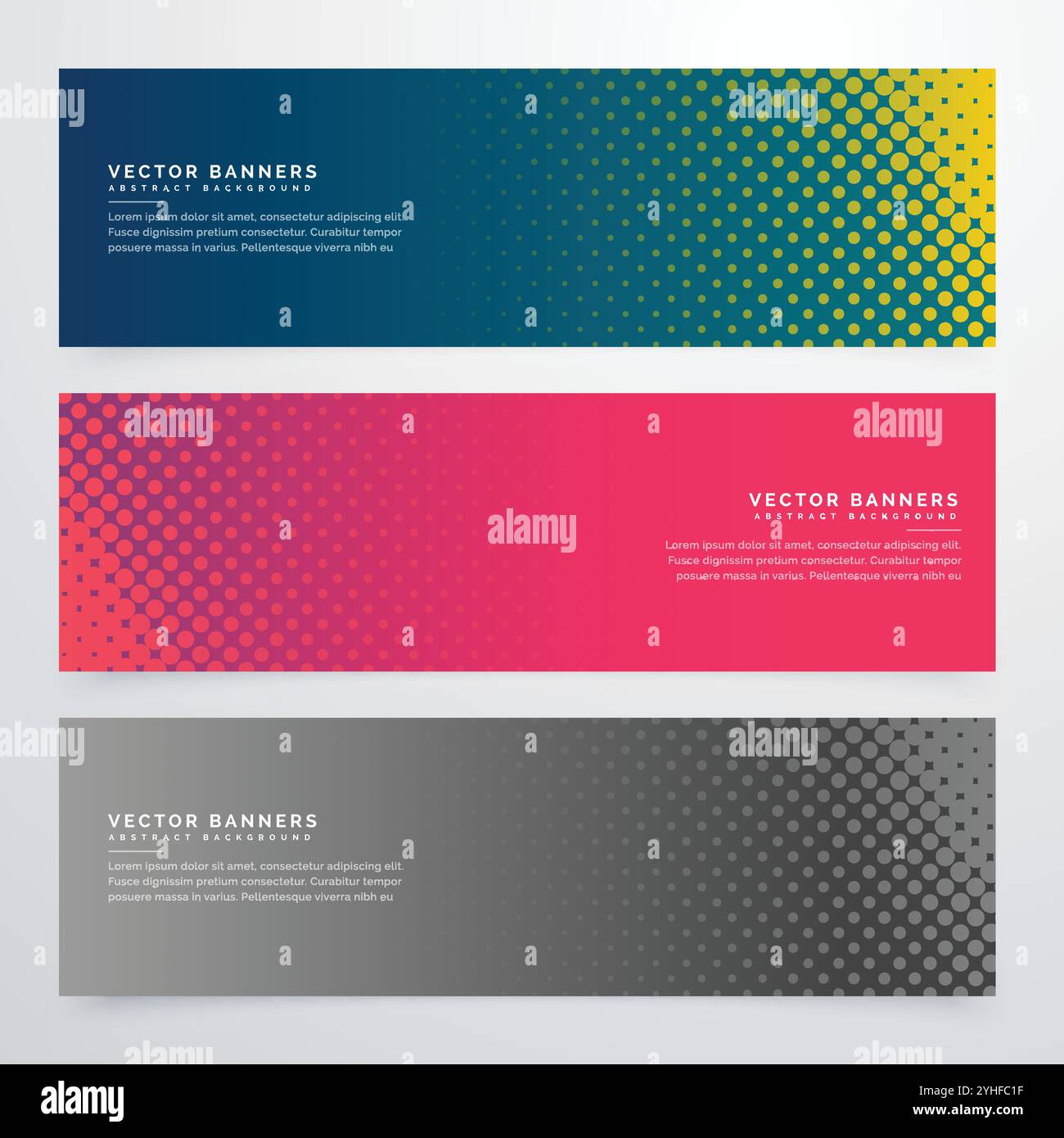 Jeu de bannières style demi-teinte Illustration de Vecteur