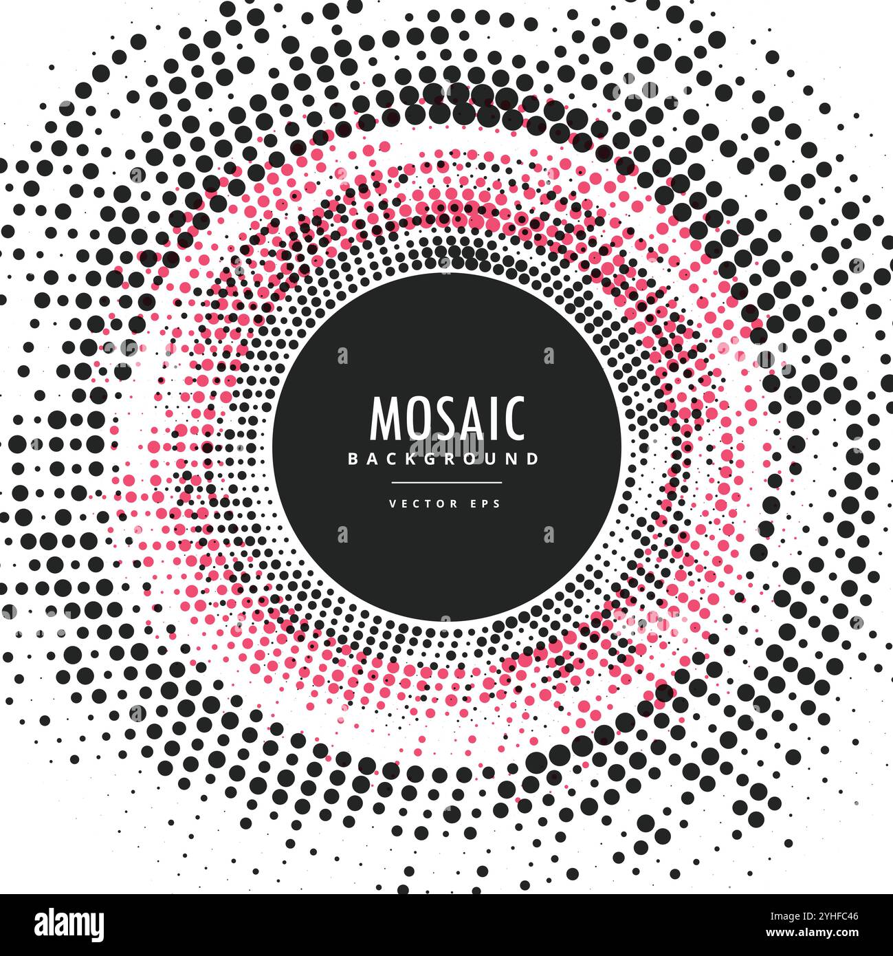 Résumé de demi-teinte de la mosaïque d'arrière-plan de circulaire Illustration de Vecteur