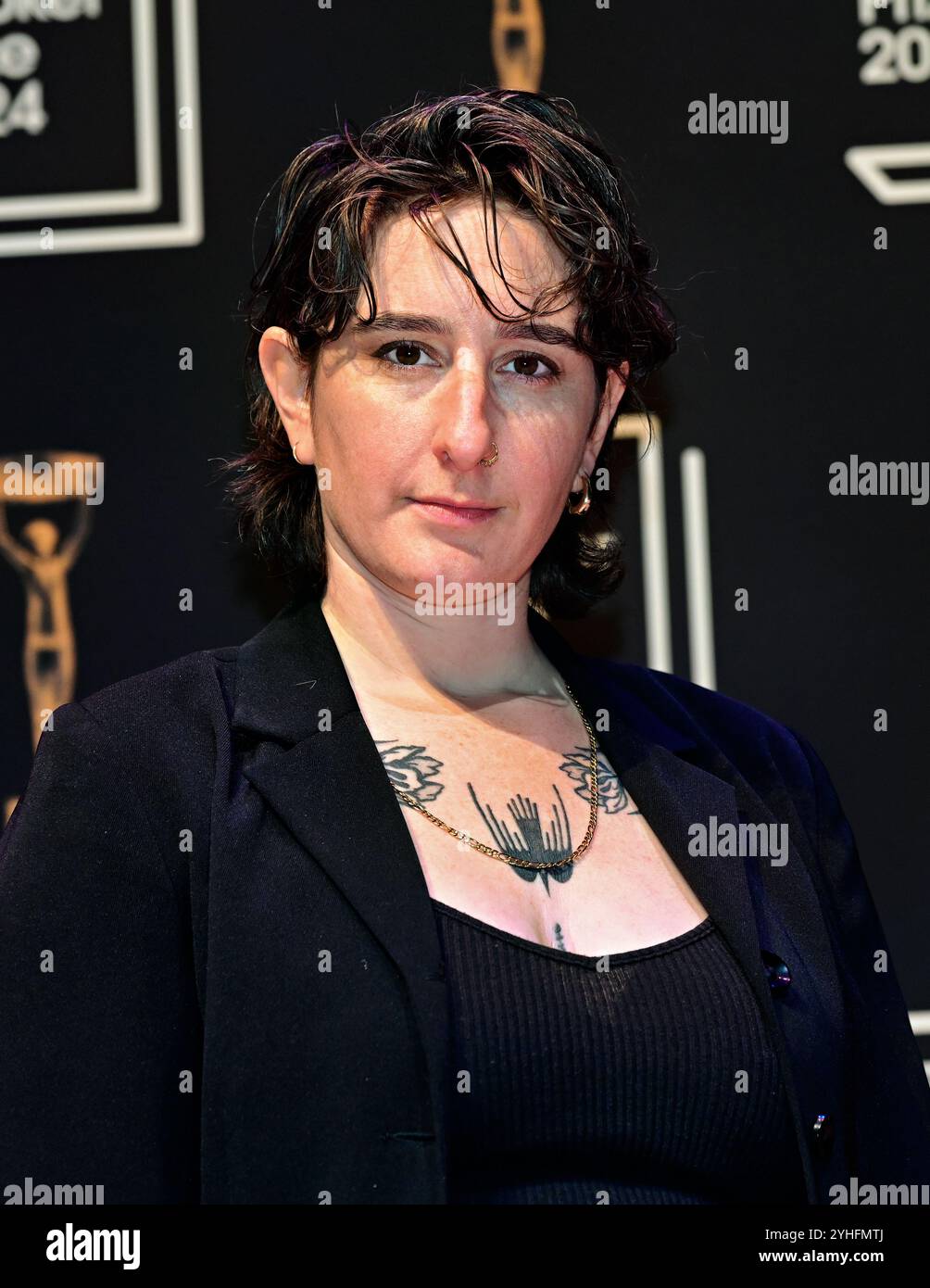 LONDRES, ROYAUME-UNI. 11 novembre 2024. Yael van der Wouden 'The SafeKeep' assiste au Booker Prize Shortlist lectures 2024 - Photocall sur scène avec des auteurs au Royal Festival Hall, Southbank Centre, Londres, Royaume-Uni. (Photo de 李世惠/Voir Li/Picture Capital) crédit : Voir Li/Picture Capital/Alamy Live News Banque D'Images