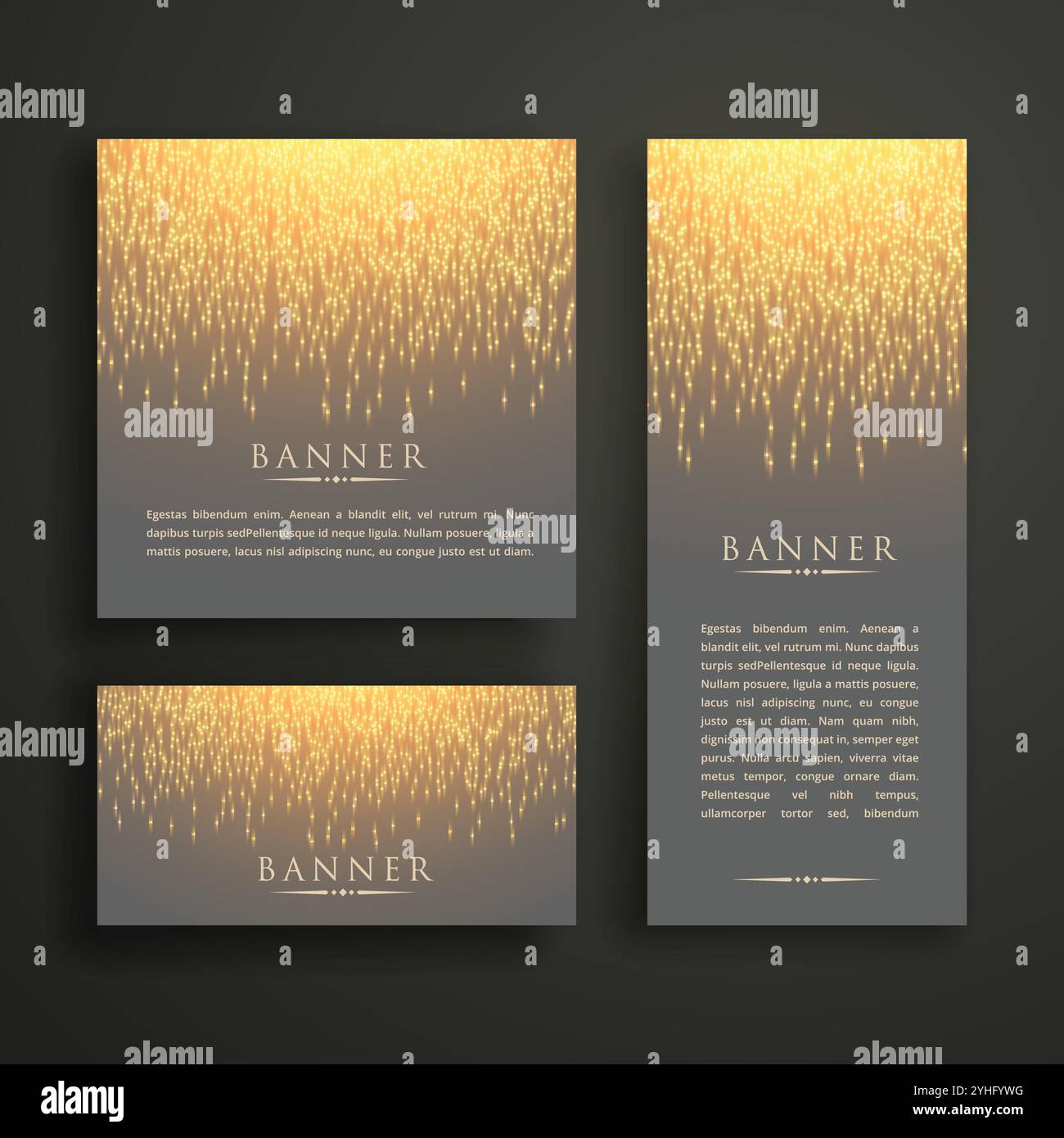 Lumière luxe sparkle carte bannière design en différentes tailles Illustration de Vecteur