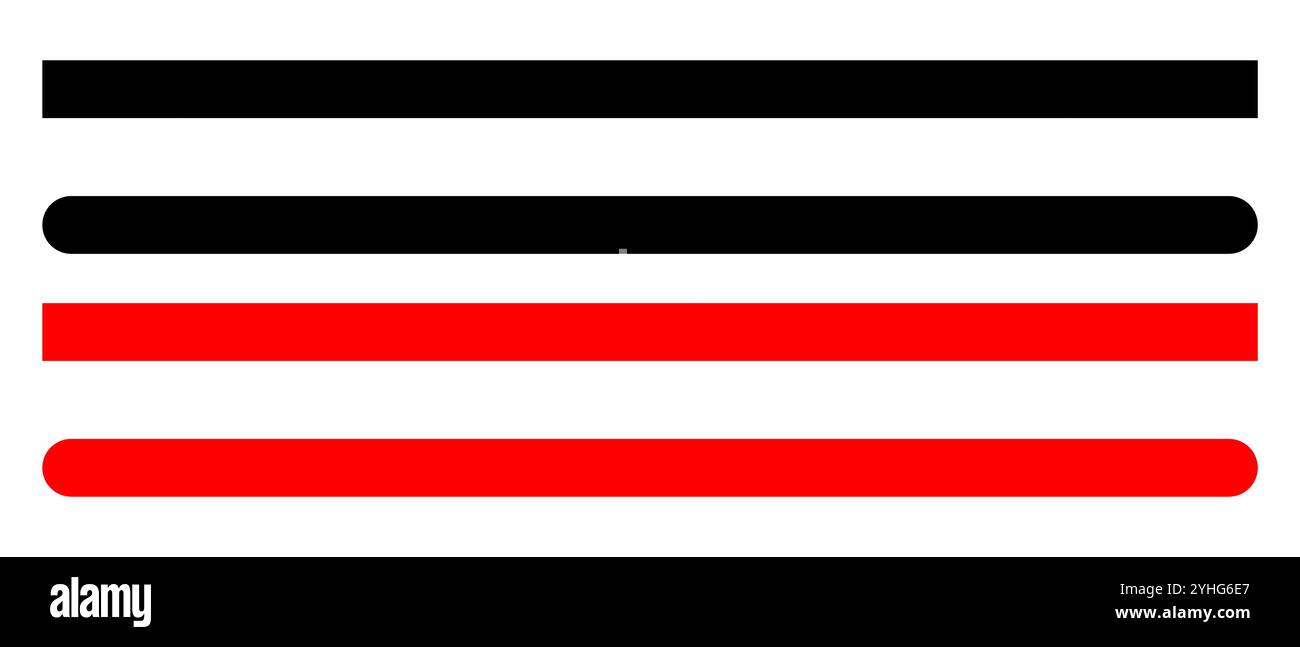 Ligne droite fine. Ligne mince de série Stripe isolée sur fond blanc. Illustration de Vecteur