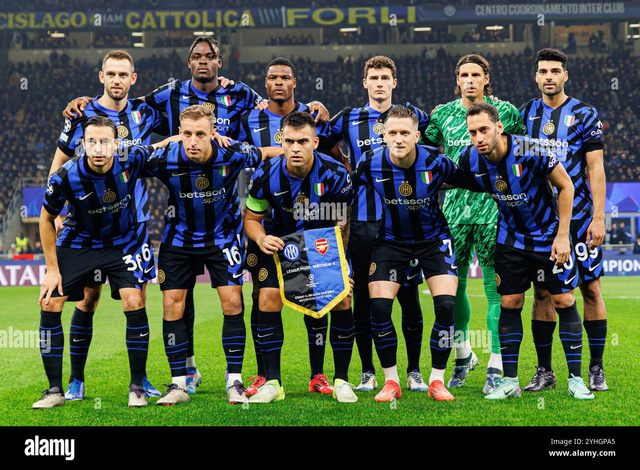 Milan, Italie. 06 novembre 2024. Équipe de l'Internazionale Milano vu lors du match de l'UEFA Champions League entre les équipes de l'Internazionale Milano et de l'Arsenal FC. Score final ; Internazionale Milano 1:0 Arsenal FC (photo de Maciej Rogowski/SOPA images/Sipa USA) crédit : Sipa USA/Alamy Live News Banque D'Images