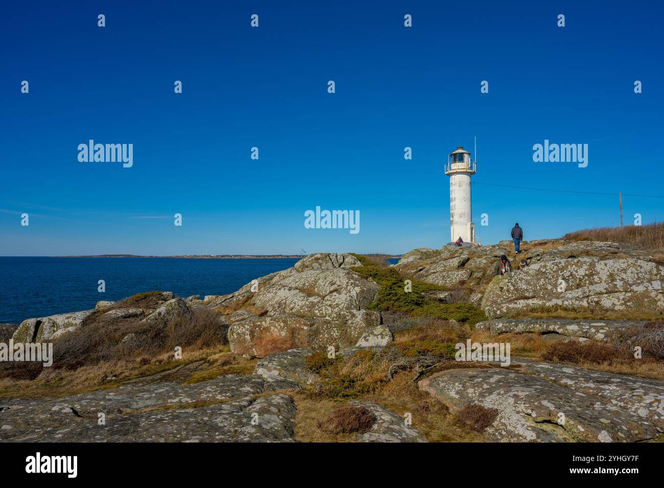 Varberg, Suède - 17 mars 2024 : phare de Subbe près de Varberg Banque D'Images