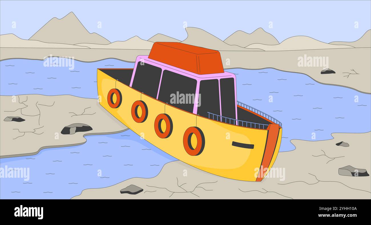 Fleuves disparaissant crise illustration plate Illustration de Vecteur