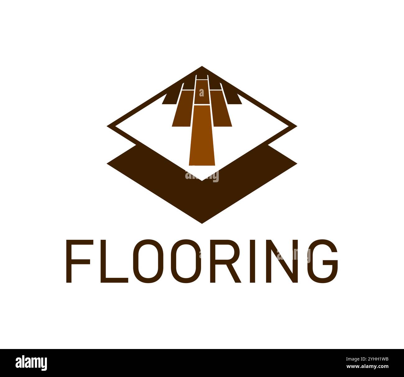 Icône de plancher en bois pour la tuile de parquet en bois et la société de service de plancher, emblème vectoriel. Icône de planchers en bois pour le service de revêtement de sol à la maison ou icône corporative de pavage et de mobilier de parquet Illustration de Vecteur