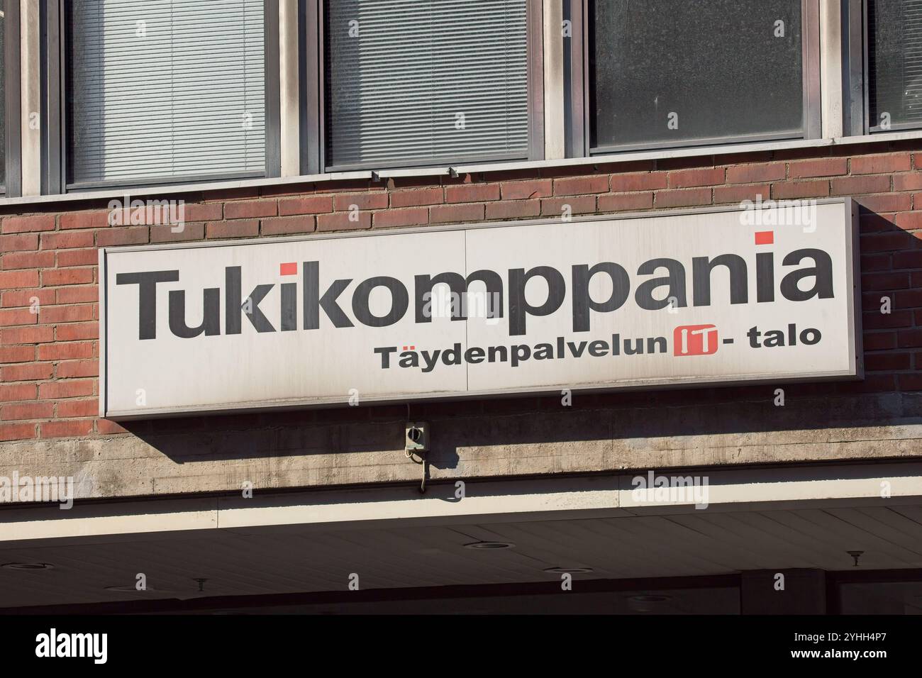 Helsinki, Finlande – 9 septembre. 2024 : Tukikomppania Täydenpalvelu IT-talo – entreprise de soutien Service complet signe de logo de maison INFORMATIQUE. Tukikomppania est un exper Banque D'Images