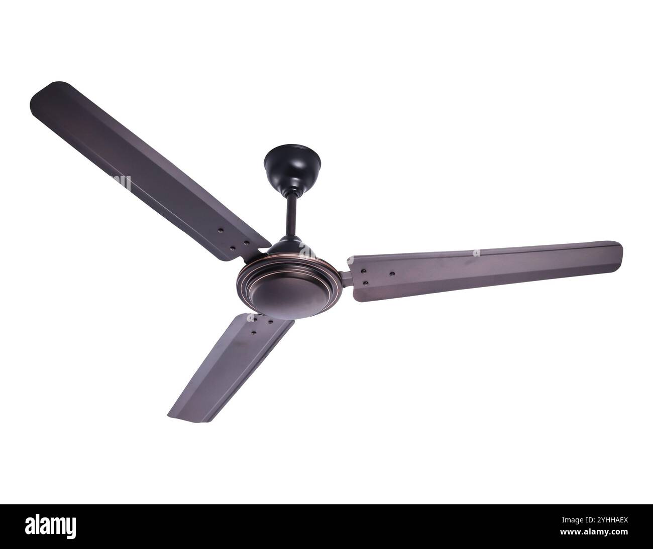 Ventilateur de plafond électrique isolé sur fond blanc Banque D'Images