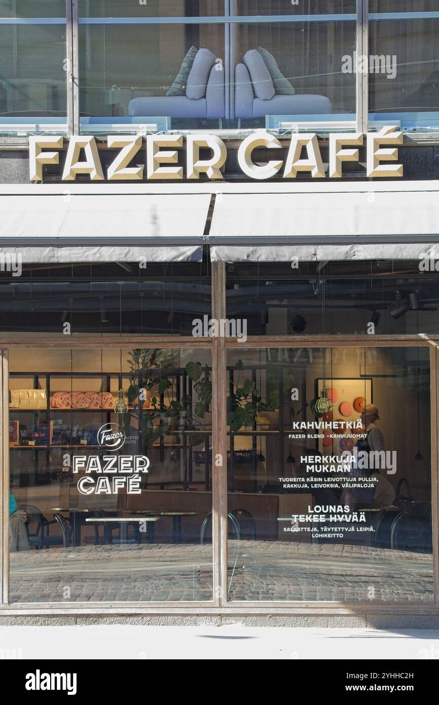 Helsinki, Finlande – 9 septembre. 2024 : logo Fazer Café. Fazer Café est un café à Helsinki. Banque D'Images