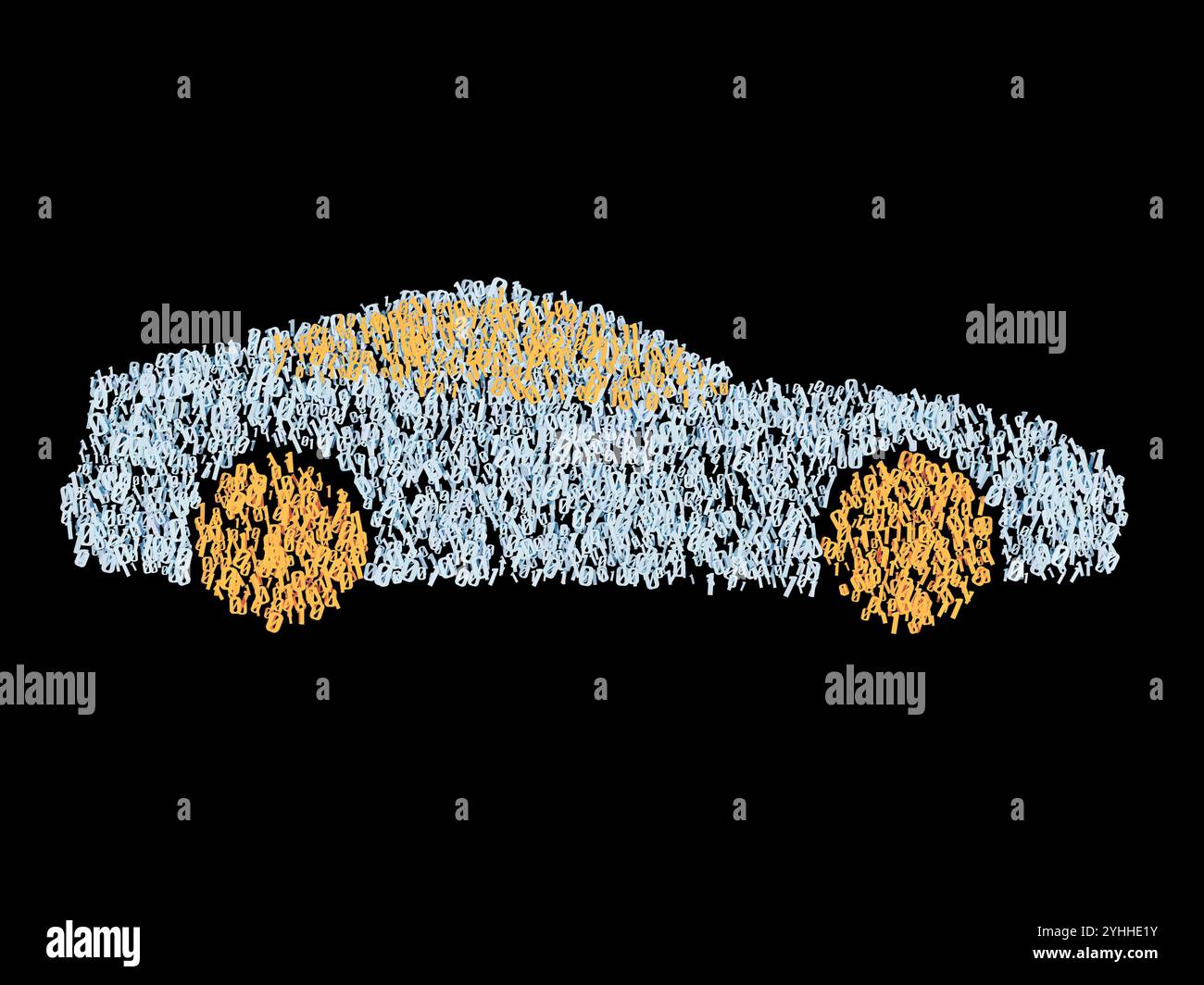 Voiture de sport avec chiffres numériques Banque D'Images
