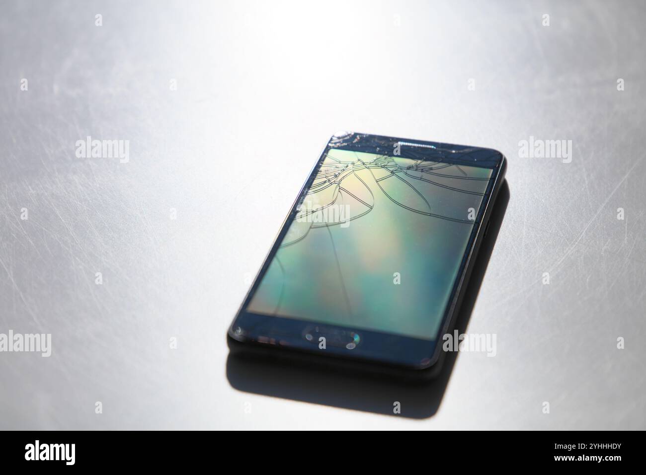 Smartphone fissuré Banque D'Images