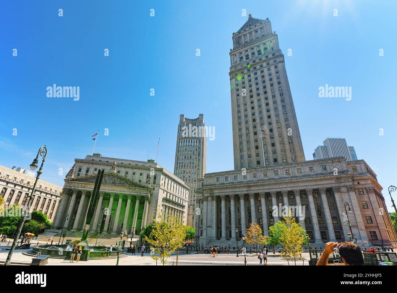 New York, USA- 14 Août 2017 : New York County Cour Suprême et Cour d'appel des États-Unis pour le deuxième circuit. Banque D'Images