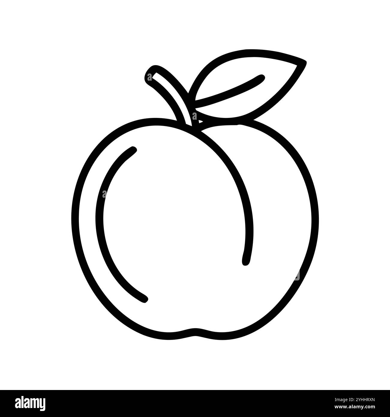 illustration vectorielle simple d'une pêche, dans un style simple et propre, adapté aux thèmes de la nourriture et de la santé. illustration plate de fruits. Illustration de Vecteur
