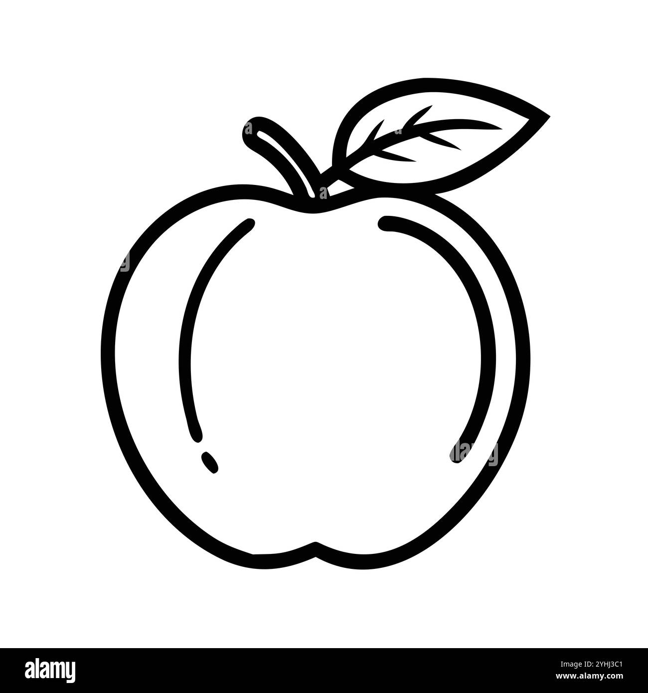 illustration vectorielle simple d'une nectarine, dans un style simple et propre, adapté aux thèmes de la nourriture et de la santé. illustration plate de fruits. Illustration de Vecteur