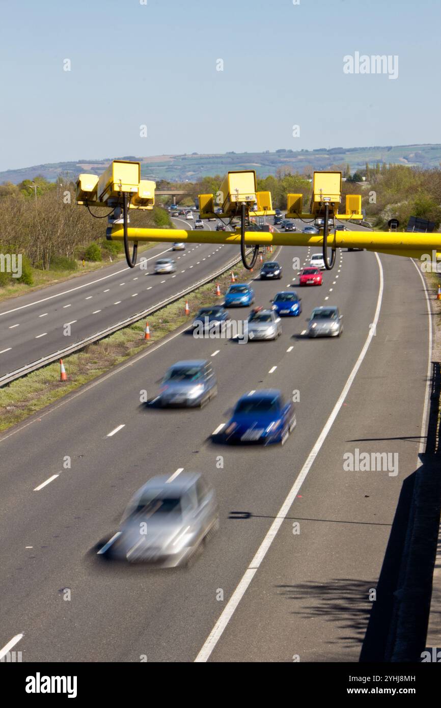 Radars de vitesse moyenne sur autoroute, Royaume-Uni, Banque D'Images