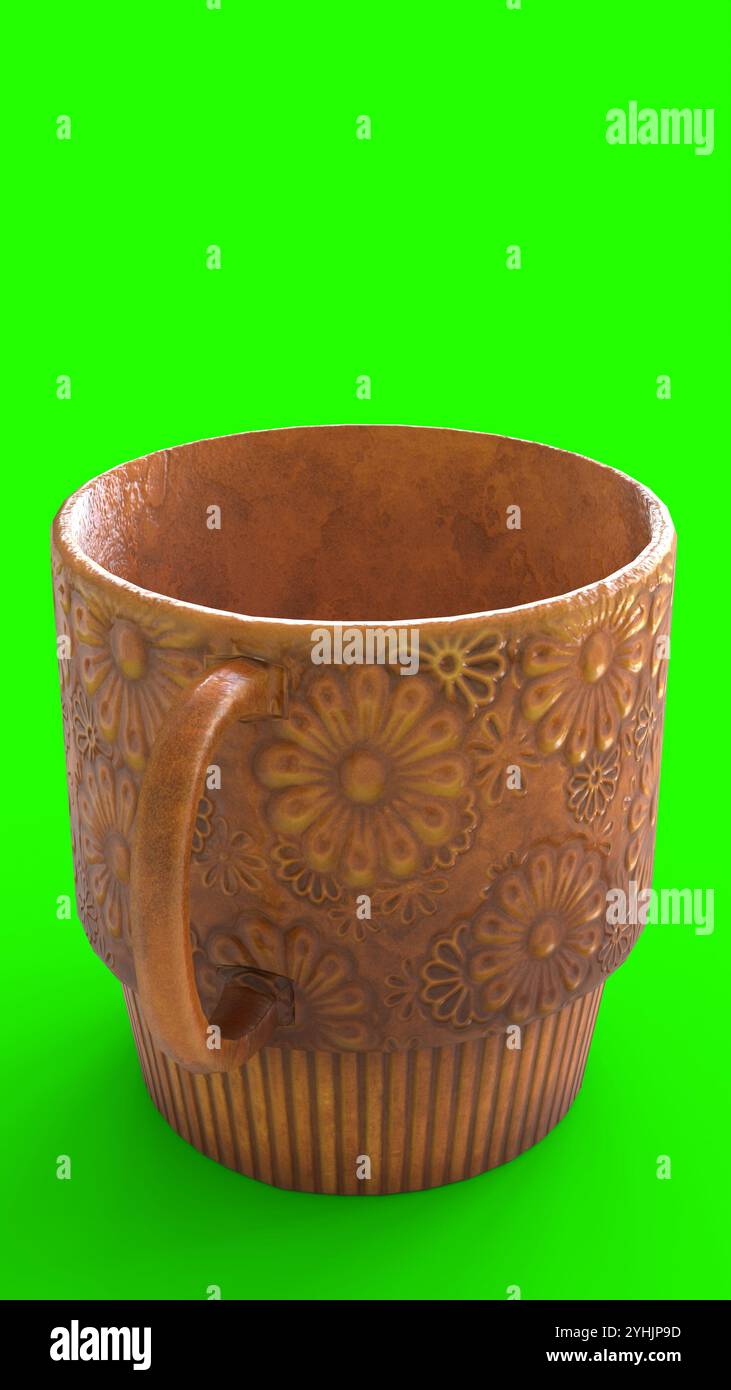 mug rétro avec fond vert Banque D'Images