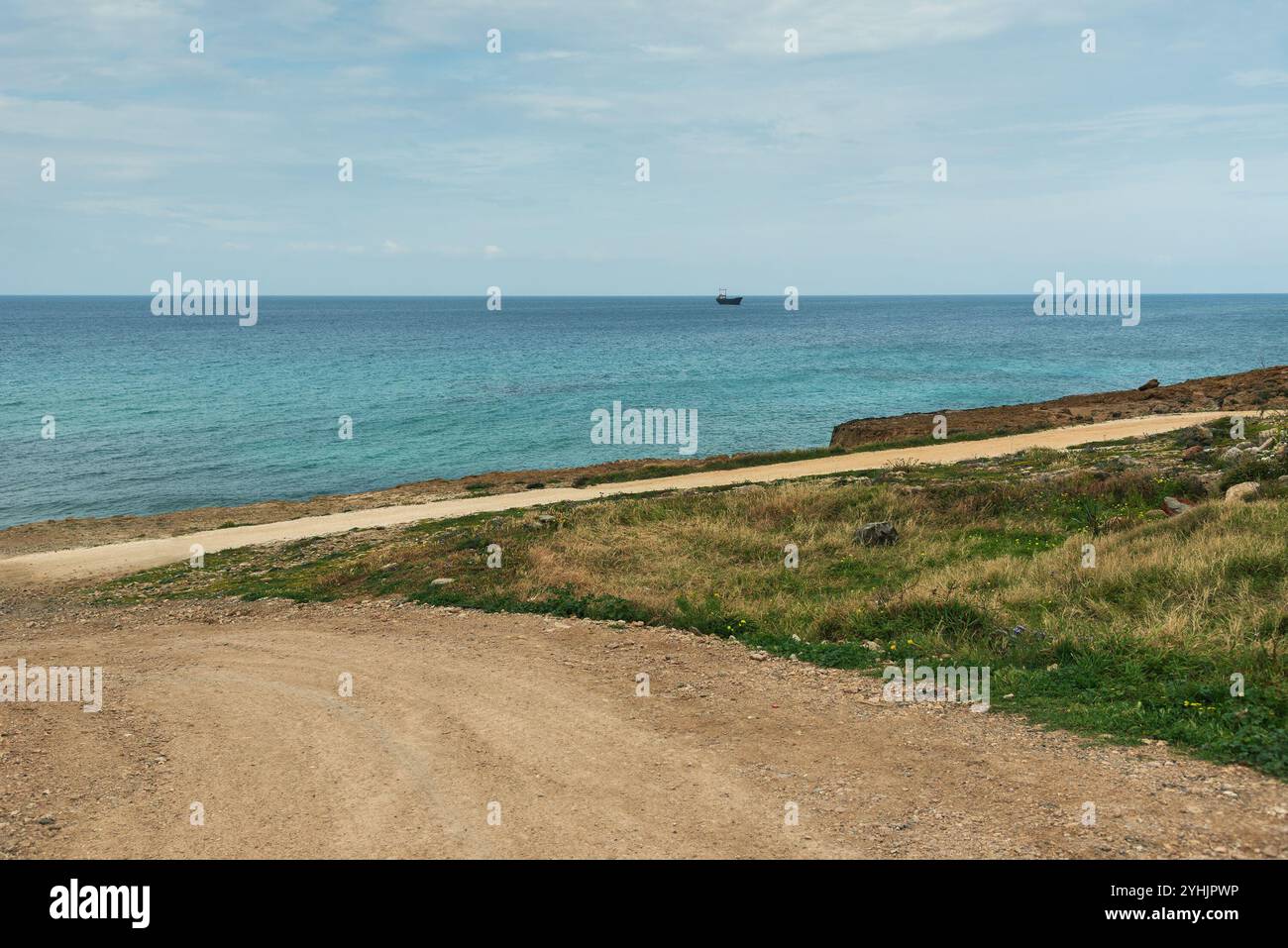 Vue sur la côte de la mer Méditerranée. Banque D'Images Vue sur la côte de la mer Méditerranée. Banque D'Images