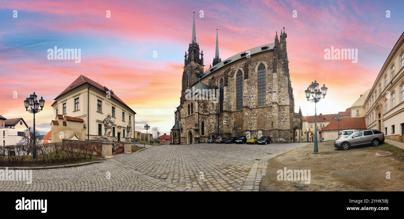 Petrov, cathédrale Saint Pierre et Paul. Ville de Brno - République tchèque - Europe. Banque D'Images