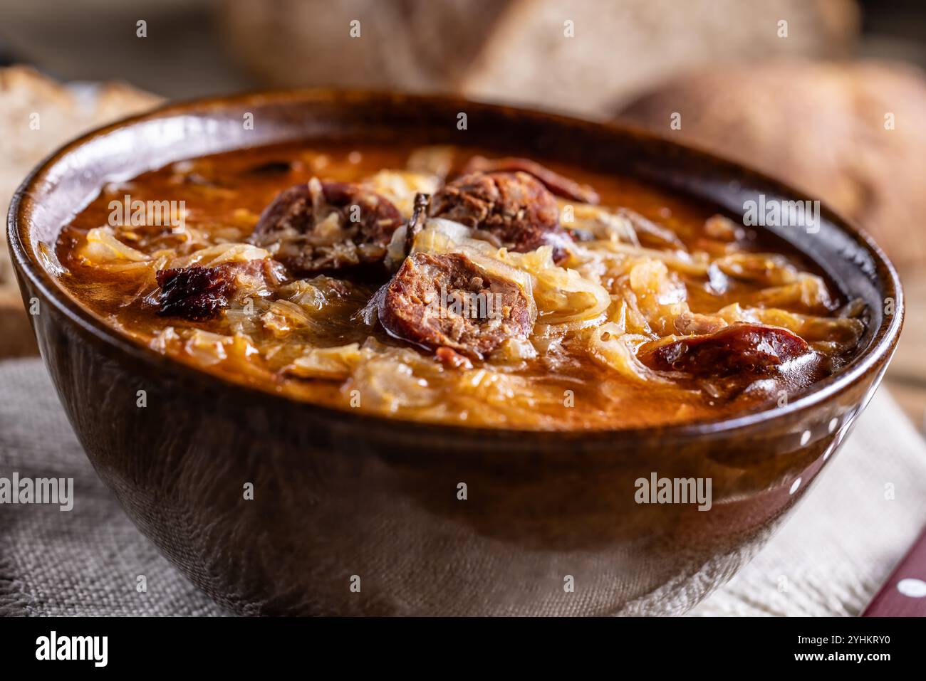 Soupe de chou de Noël, un plat de Noël traditionnel d'Europe de l'est. Banque D'Images