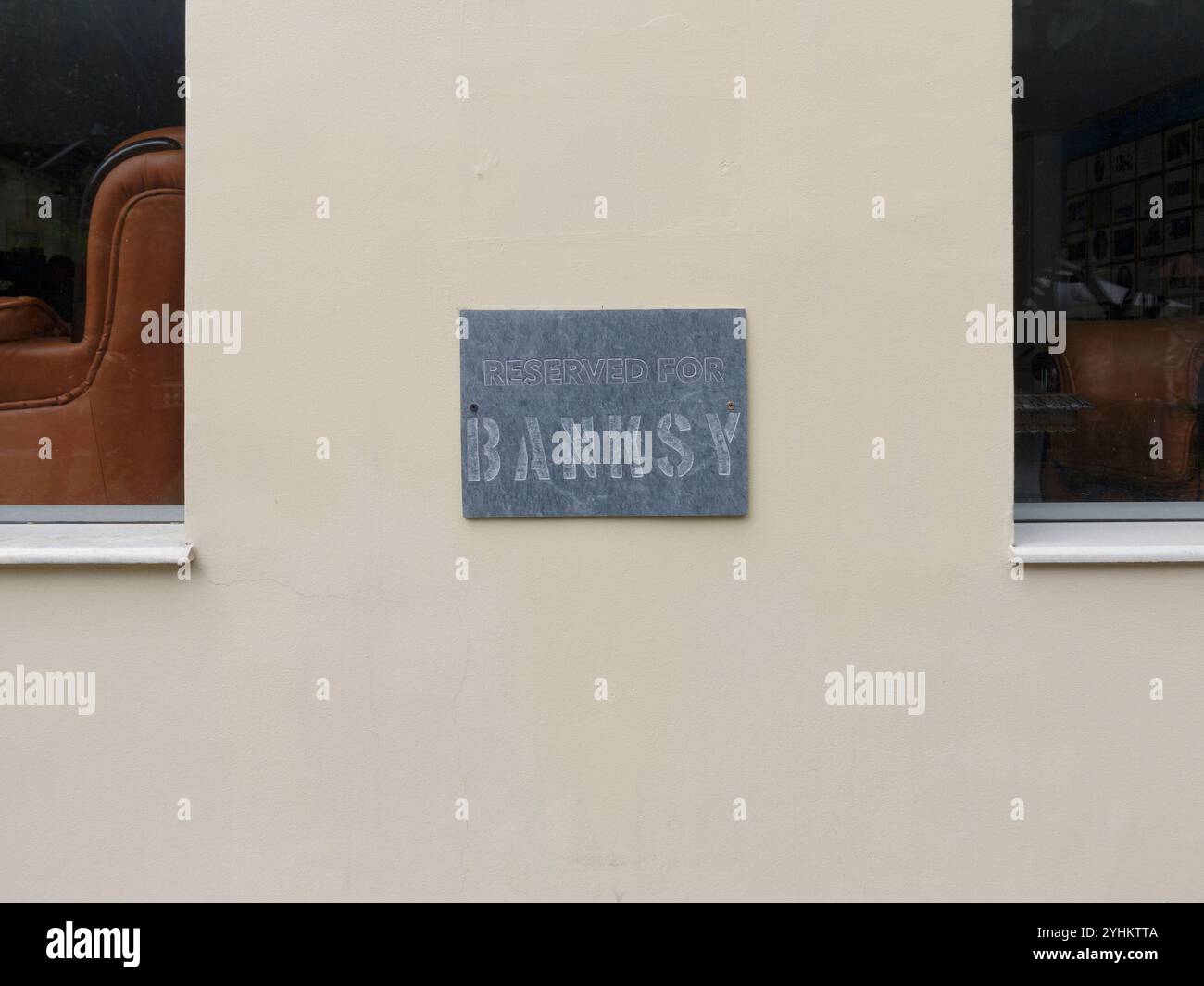 Réservé au signe Banksy Banque D'Images
