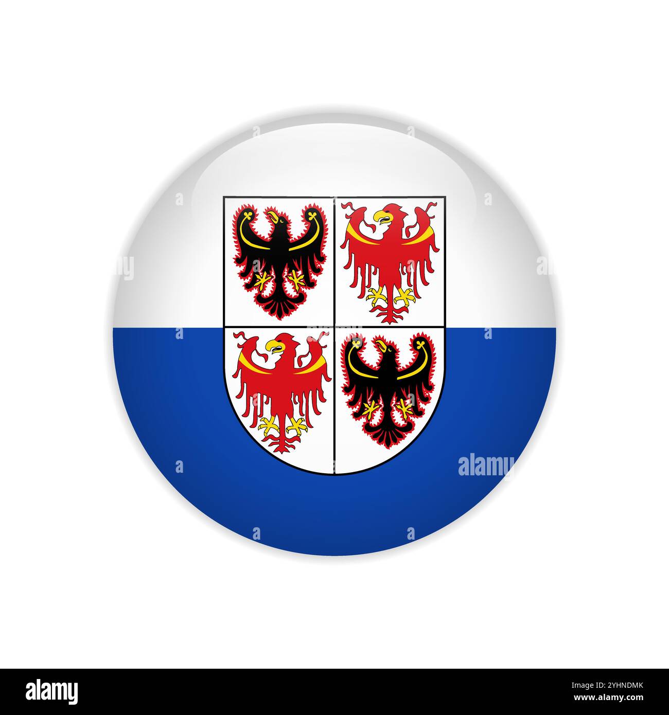 Drapeau de Trentino-South Tyrol Button Illustration de Vecteur