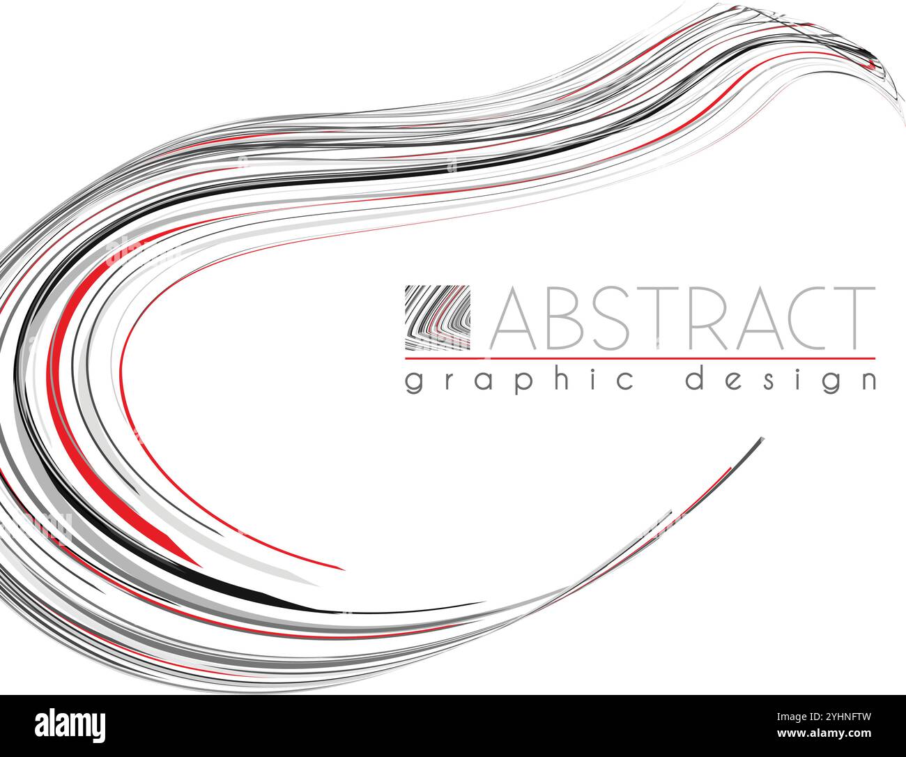 Forme lisse. Modèle abstrait de page avec de fines rayures noires, rouges et grises. Disposition de conception graphique vectorielle Illustration de Vecteur