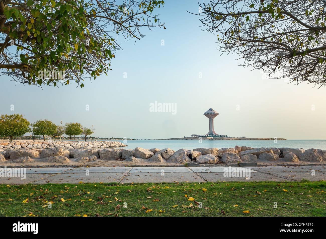 Vue extérieure de la corniche Al Khobar le matin. Arabie Saoudite. Banque D'Images