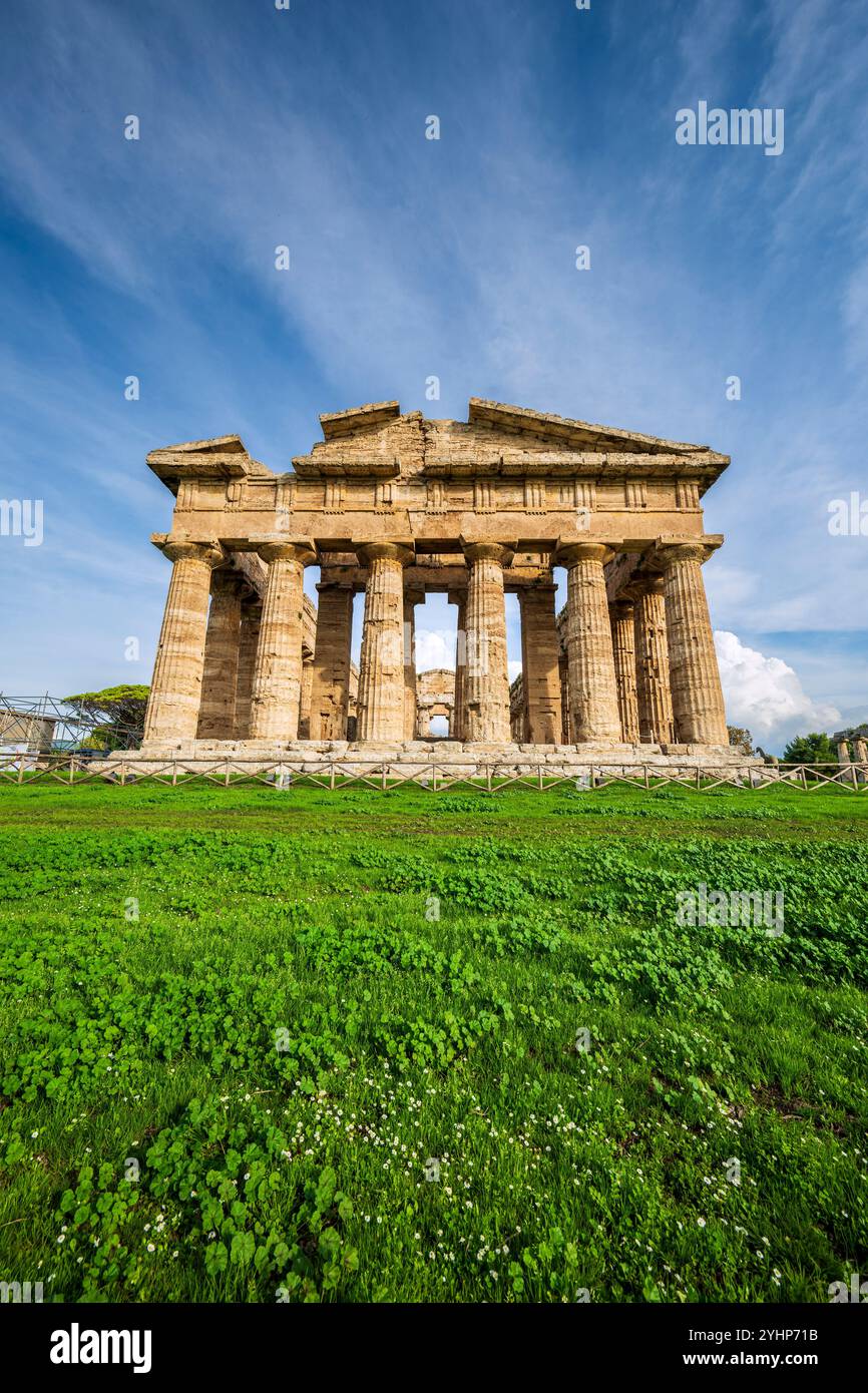 Second Temple d'Héra (Temple de Neptune) , Paestum, Campanie, Italie Banque D'Images