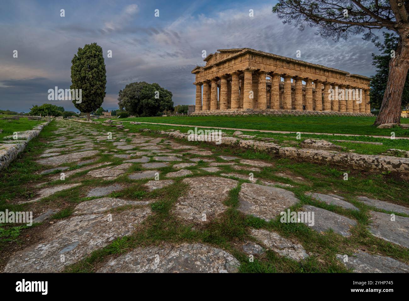 Second Temple d'Héra (Temple de Neptune) , Paestum, Campanie, Italie Banque D'Images