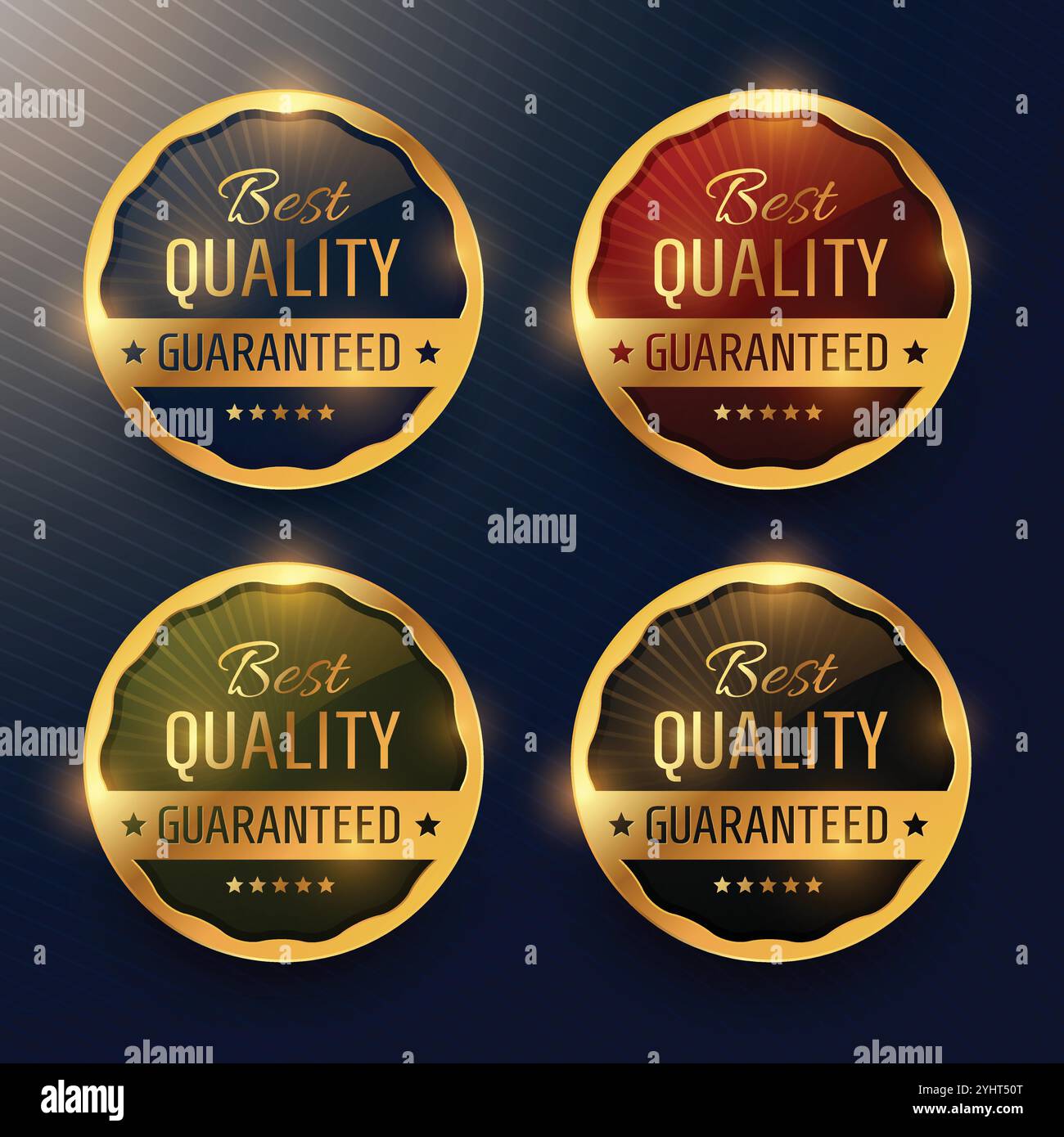 Meilleure qualité garantie premium gold label et vecteur conception badges Illustration de Vecteur