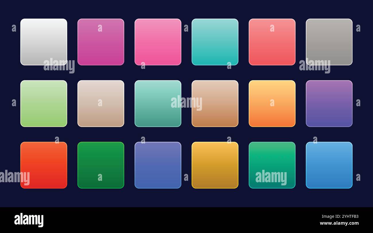 Ensemble élégant de gradients web colorés Illustration de Vecteur