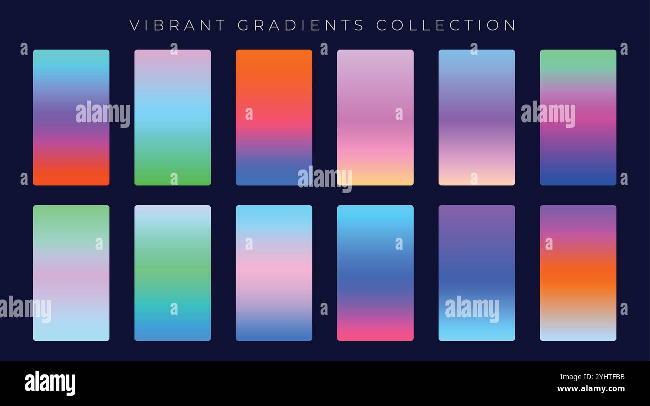 Définir des gradients de couleur vibrante Illustration de Vecteur
