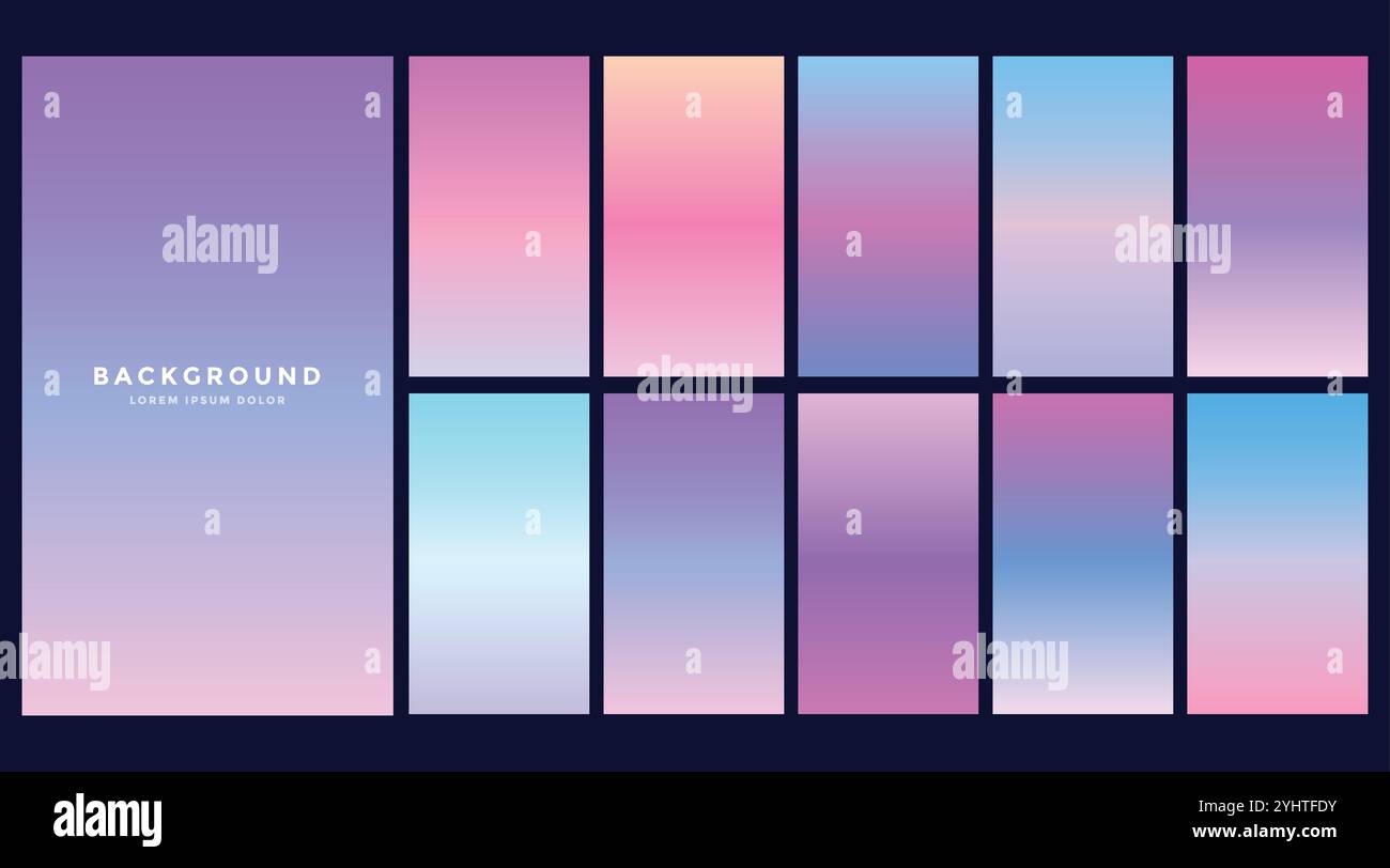 Ensemble de conception des gradients d'hologramme Illustration de Vecteur